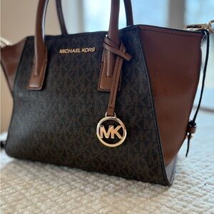 Michael Kors Black and Brown Satchel